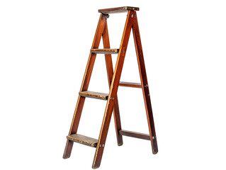 a wooden ladder with a white background