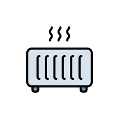 Electric convector heating icon. Home Heating Icon. Hvac system color sign. Simple concept for your logo web mobile app UI design. Vector outline illustration.