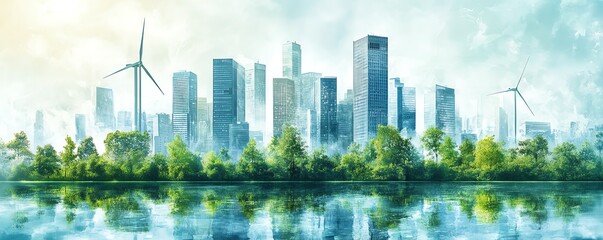 Obraz premium Sustainable urban development with green infrastructure