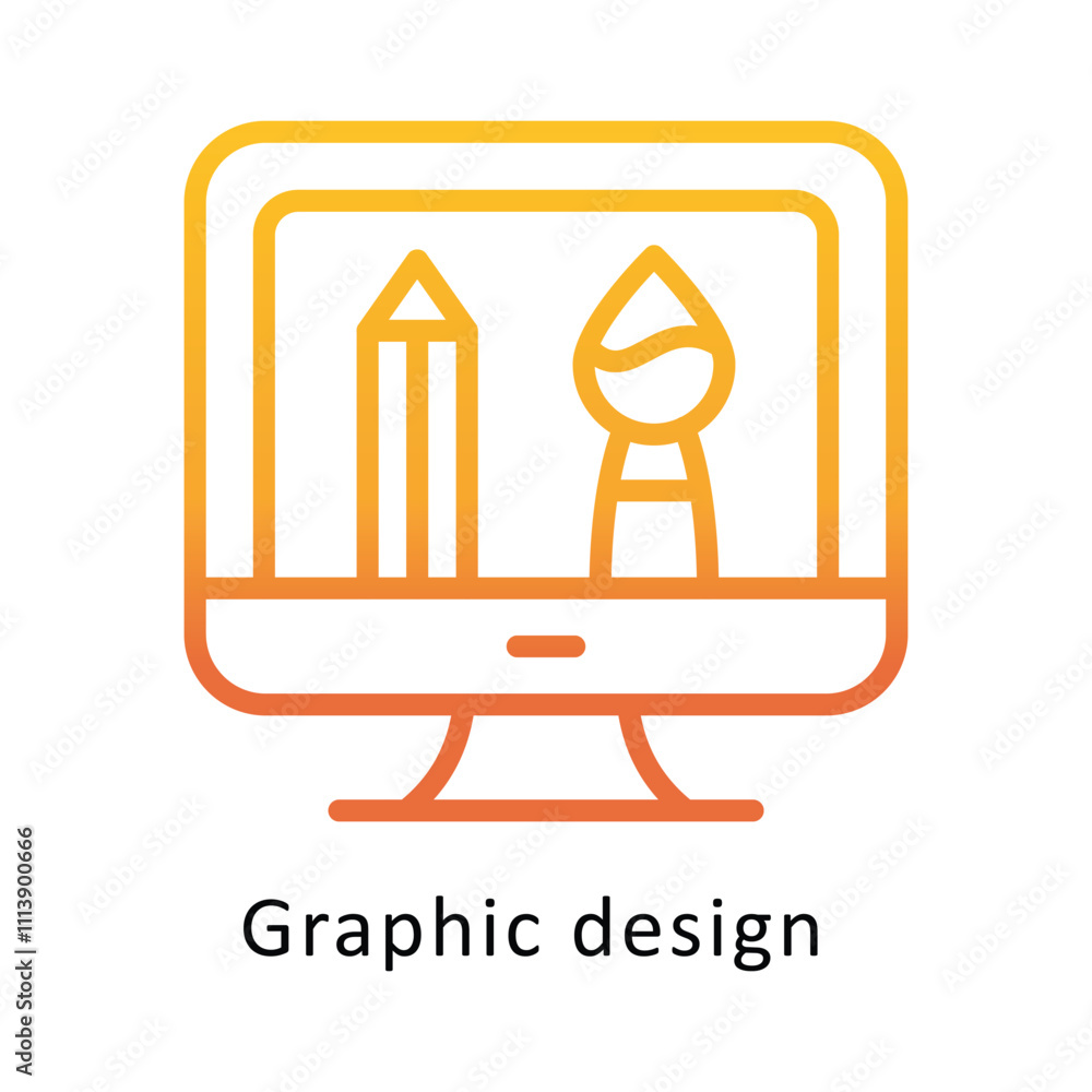 Poster graphic design vector gradient outline icon.eps file 10