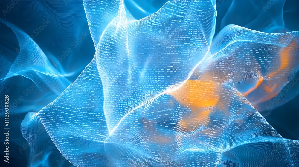 Poster abstract digital waves of light and color flowing in fluid motion with vibrant hues and soft texture