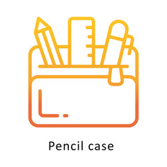 Naklejka premium Pencil case Vector Gradient Outline Icon.Eps file 10