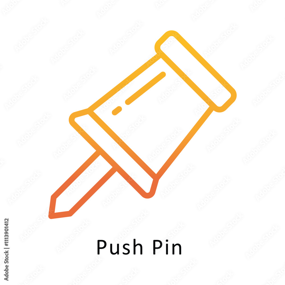 Aufkleber push pin vector gradient outline icon.eps file 10