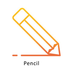 Pencil Vector Gradient Outline Icon.Eps file 10