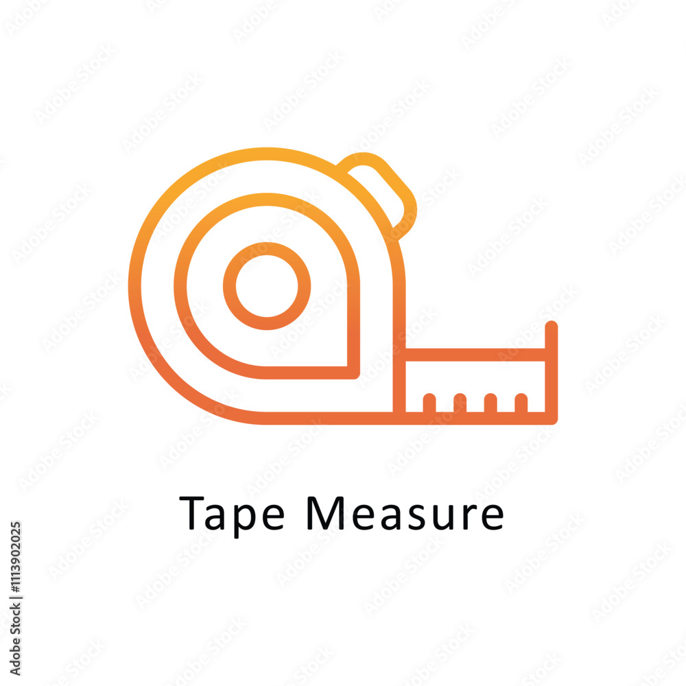 Poster tape measure vector gradient outline icon.eps file 10