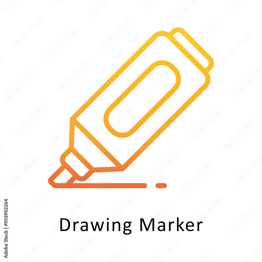 Poster drawing marker vector gradient outline icon. eps file 10