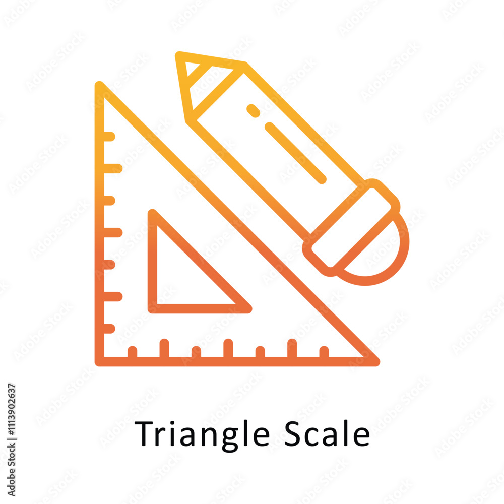 Poster triangle scale vector gradient outline icon. eps file 10