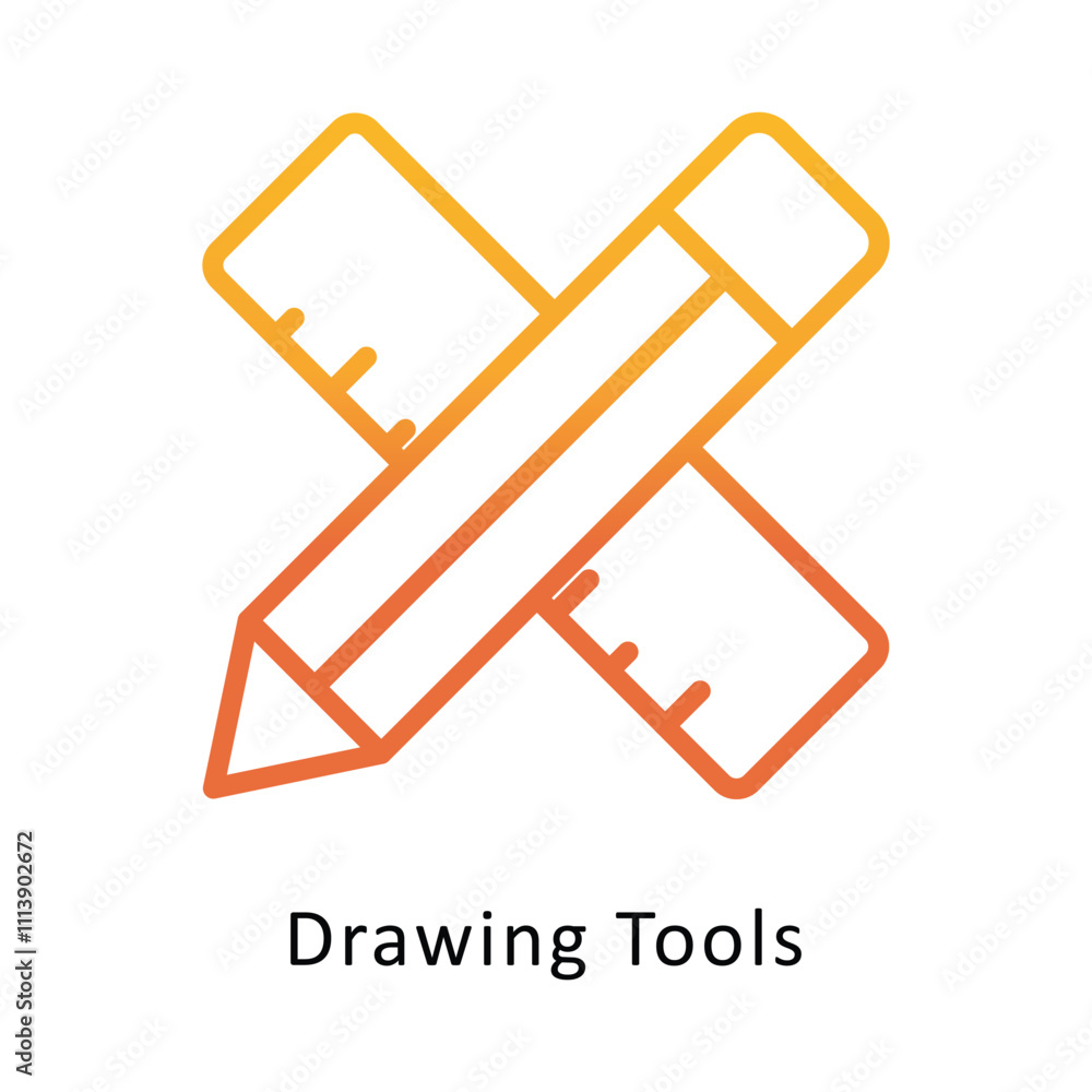 Poster Drawing Tools vector Gradient Outline icon. Eps file 10