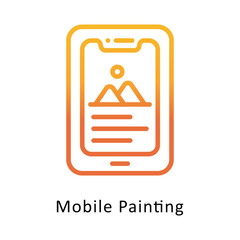 Mobile Painting vector Gradient Outline icon. Eps file 10