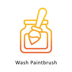 Obraz premium Wash Paintbrush vector Gradient Outline icon. Eps file 10