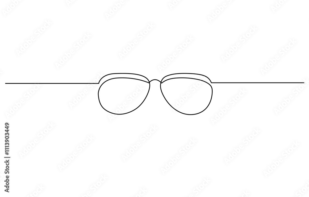 Poster glasses icon line continuous drawing vector. one line glasses vector background, one continuous line