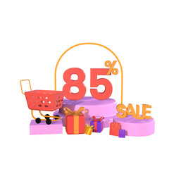 85 Percent 3D Ilustration 