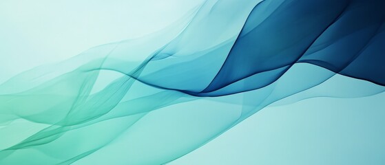 Fototapeta premium Elegant Blue and Green Abstract Waves - Soft Flowing Textures Ideal for Backgrounds, Website Design, and Creative Projects