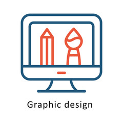 Graphic design vector Two Colors Outline icon. Eps file 10
