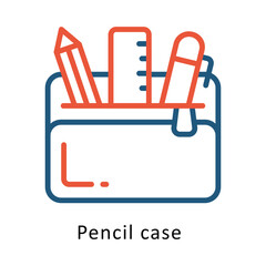 Pencil case vector Two Colors Outline icon. Eps file 10
