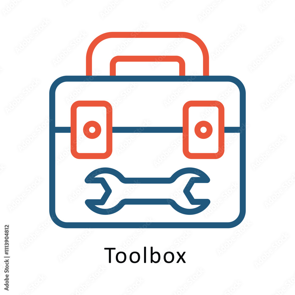 Poster toolbox vector two colors outline icon. eps file 10