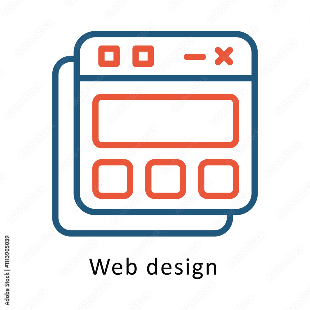 Poster web design vector two colors outline icon. eps file 10
