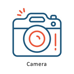 Camera vector Two Colors Outline icon. Eps file 10