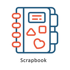 Fototapeta premium Scrapbook vector Two Colors Outline icon. Eps file 10