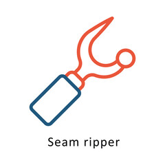 Seam ripper vector Two Colors Outline icon. Eps file 10