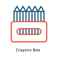 Crayons Box vector Two Colors Outline icon. Eps file 10