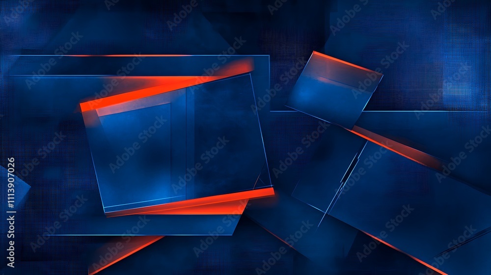 Aufkleber abstract geometric background with blue and red shapes for creative design and visual projects