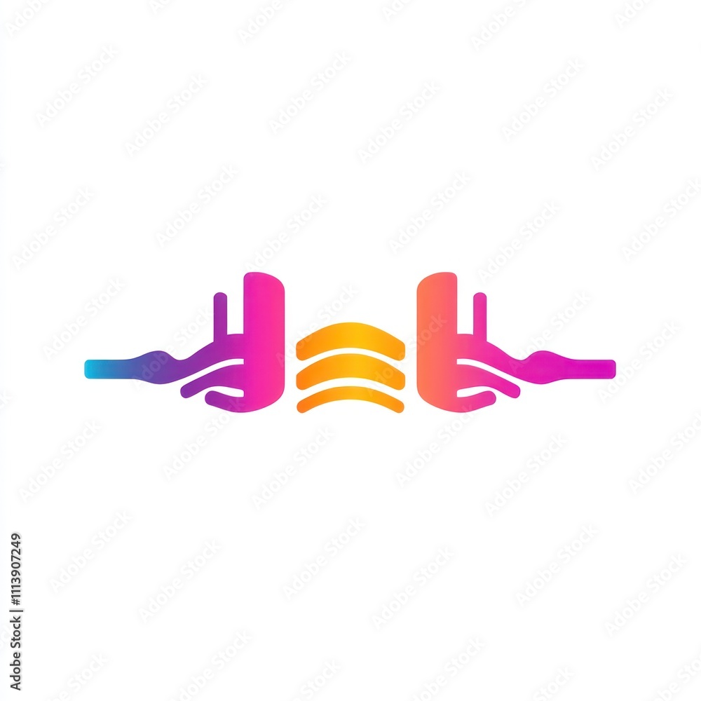 Poster abstract colorful wave design element.