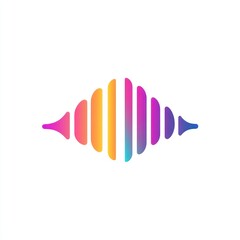 Obraz premium Abstract colorful sound wave icon.