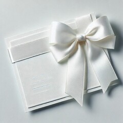 white gift card note with ribbon
