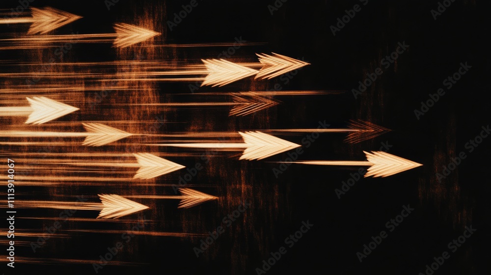 Aufkleber modern abstract high-speed movement. dynamic motion light and fast arrows moving on dark background.