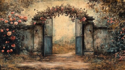 Ethereal Garden Entrance at Dawn