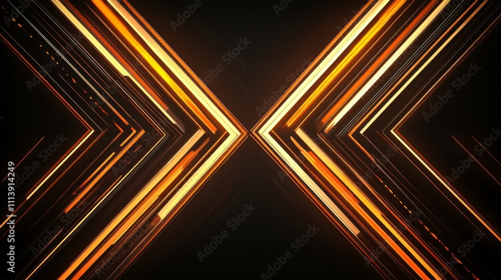 Aufkleber modern abstract high-speed movement. dynamic motion light and fast arrows moving on dark background.