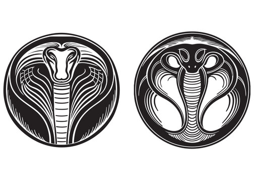 snake face logo silhouette vector illustration, silhouette of cobra head, snake vector silhouette, snake head vector icon design, Angry snake head vector silhouette isolated in white background