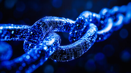 Majestic blockchain network chains digital realm visual content lowangle perspective futuristic concept for technology enthusiasts