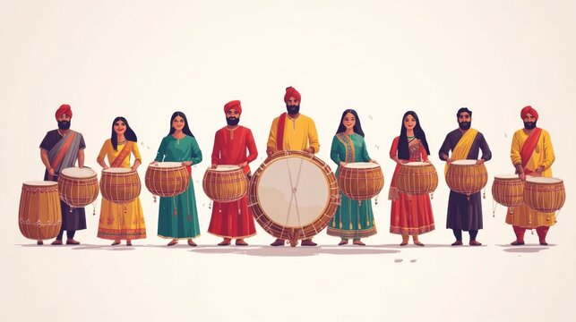 "Traditional Punjabi Drum Ensemble"