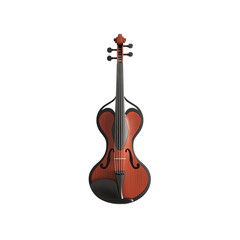 Obraz premium Elegant Violin Render Mahogany Wood Finish on on white background