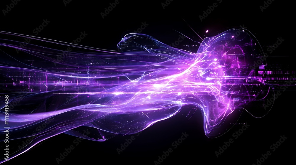 Aufkleber ethereal flow of vibrant light creating a sense of movement and fluidity in a dark background