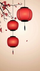 Obraz premium Radiant Chinese Lanterns Aglow in the Night