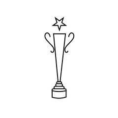 Trophy cup, winner cup, victory cup icon. Reward symbol sign for web and mobile