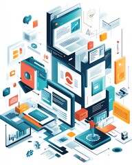 Obraz premium Visual representation of content curation in digital marketing strategy