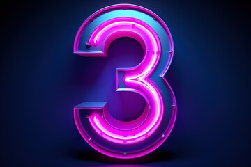 number 8 of luxury glow festive pink shining alphabet isolated on solid black background - 3D illustration of symbols
