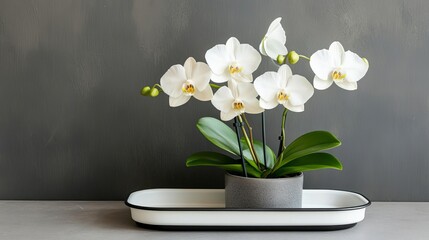 Orchids placed on a humidity tray for optimal hydration without overwatering
