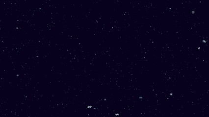 small snowflakes on dark blue sky