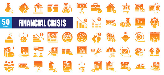  Financial Crisis Icon set