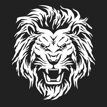 Lion head logo icon, lion face vector Illustration.