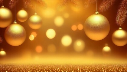 Background illustration of beautiful golden ornaments christmas graphic resource