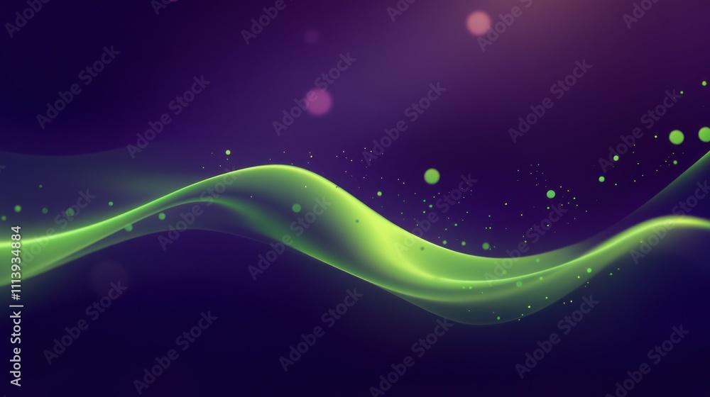 Poster abstract wavy design with glowing elements
