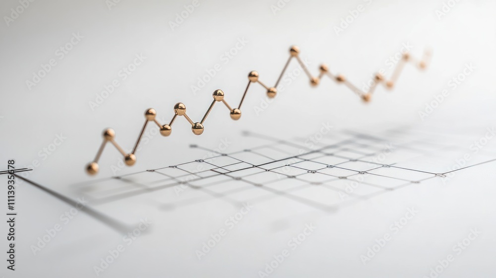Poster 3d graph representation depicting data trends