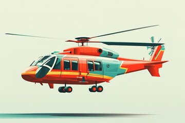 Vector illustration of flat helicopter
