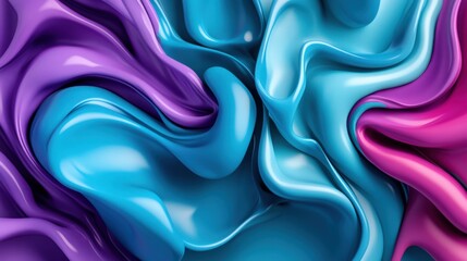 Obraz premium Vivid Abstract Swirls of Blue and Purple with Glossy Textures